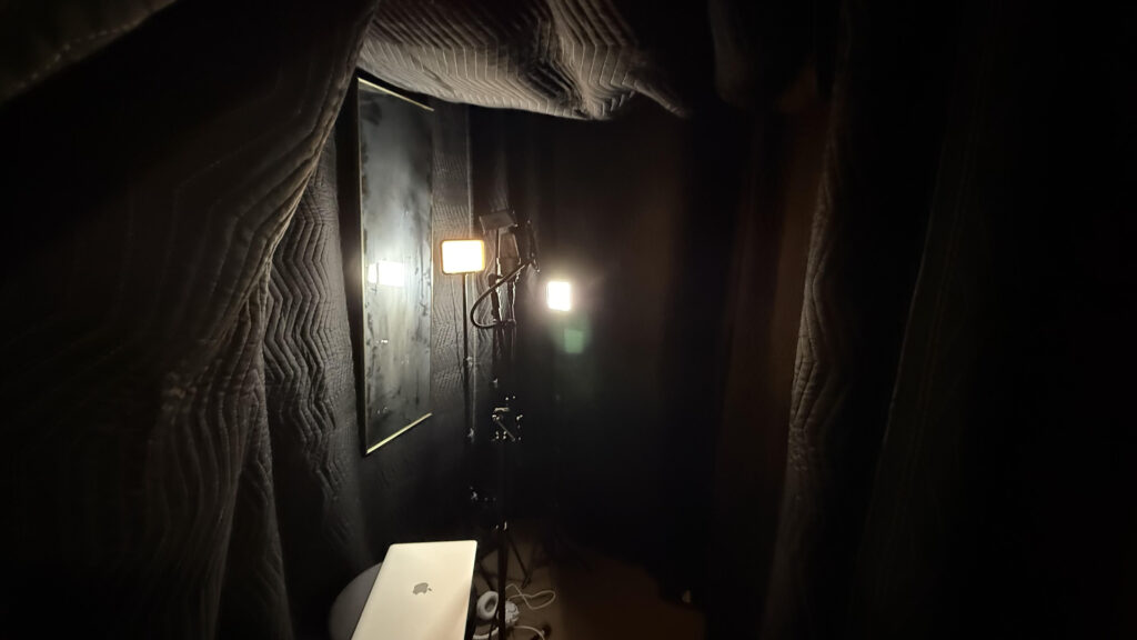 My makeshift studio where I practiced singing.